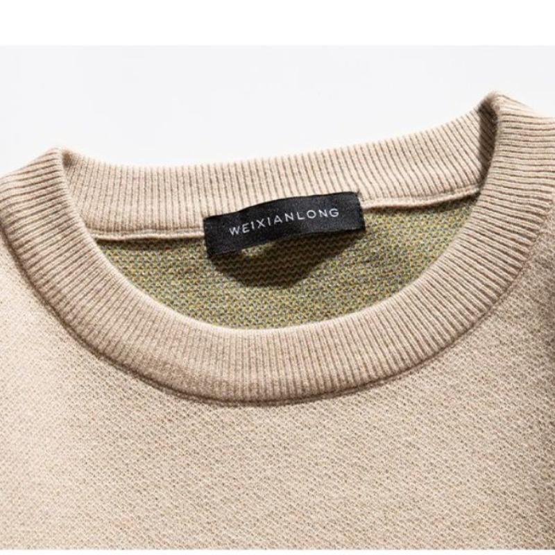 Pulover Bărbați Toamnă Iarnă 2024 Gât Rotund Imprimat Casual Modă Elegant Navetă Trendy Brand Retro Tricotat Bază Cămașă