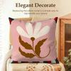 Flower Ins Simple Art Cushion Cover Natural Linen Organic Fabric Double-Sided Printing Sofa Home Decor Gift Pillow Case