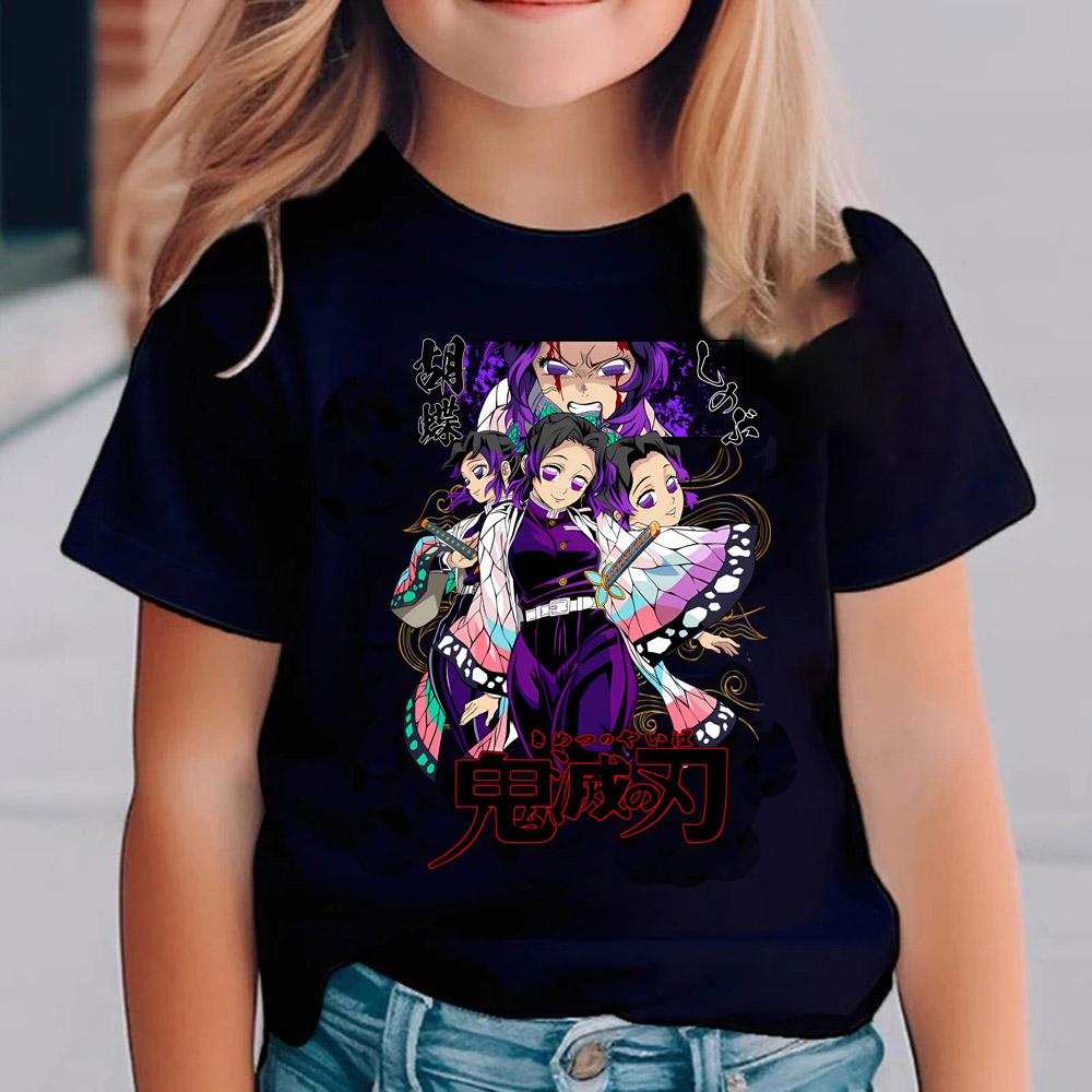 Çocuklar İçin Demon Slayer Tişörtleri Anime Çizgi Film Kısa Kollu Gömlek Erkek Kız Yazlık Kimetsu No Yaiba Üst Çocuk Kıyafetleri Hediyeler