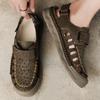 Fashion Men's Sandals Leather Male Hollow Out Walking Shoes Men Outdoor Driving Shoes Fashion Sneakers Non-Slip Casual Breathable Shoes
