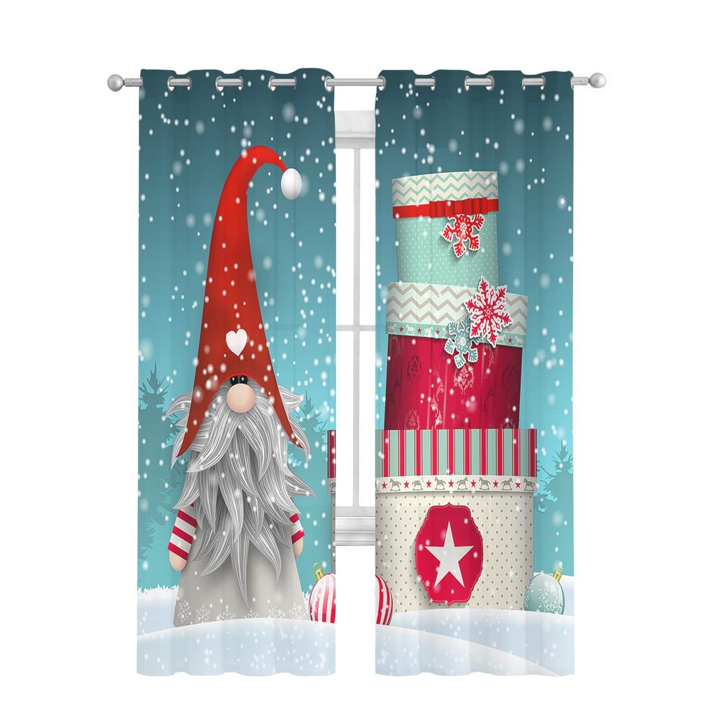 Vánoce Zima Gnome dárek Sněhová vločka Koule Ložnice Průsvitné okno Závěs Obývací pokoj Tyl Závěs Voálové závěsy pro hotelovou kuchyni