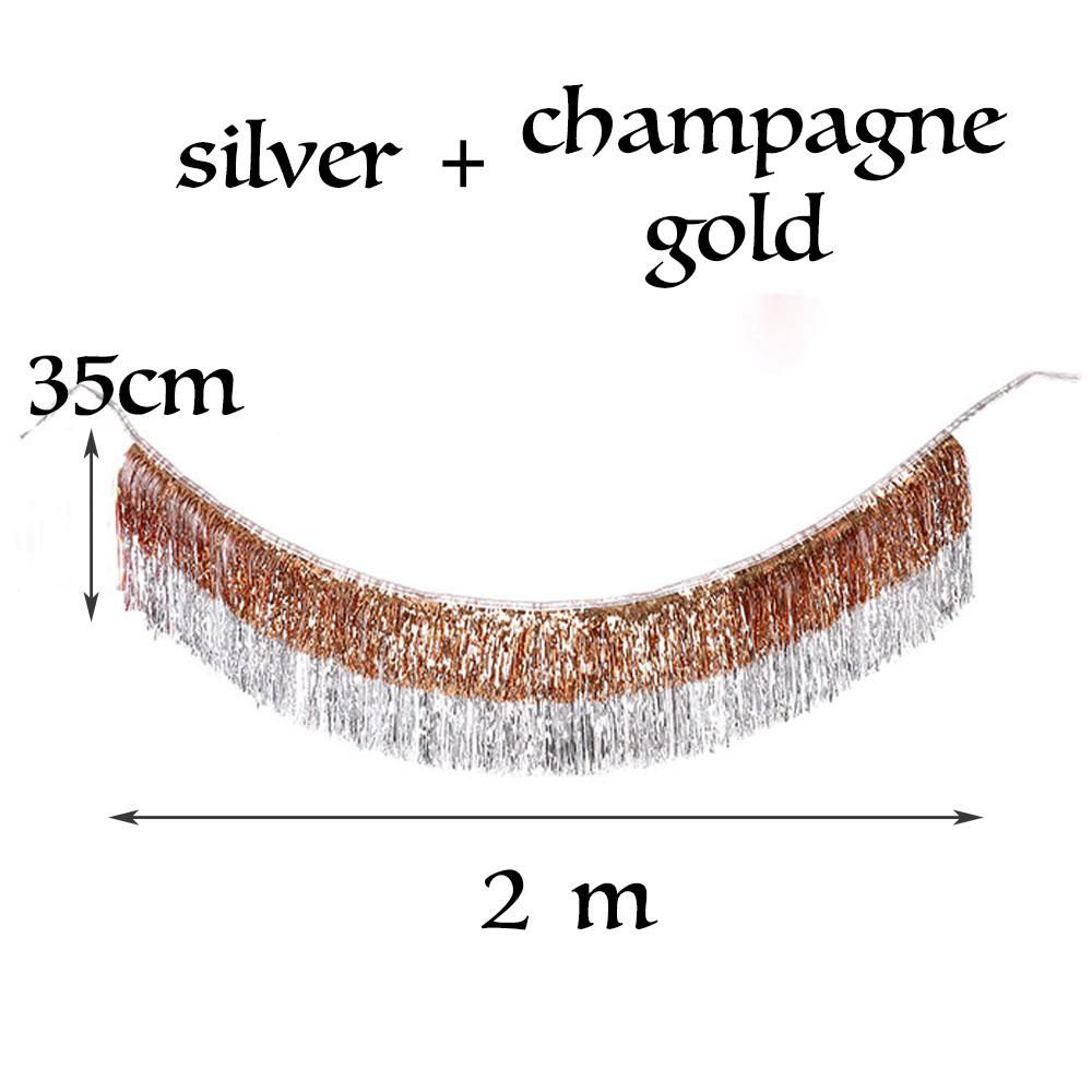 Premium Foil Fringe Tinsel Garland Creative 2M 4 Layers Foil Banner Birthday Party Wedding Decoration Christmas Home Wall Decor