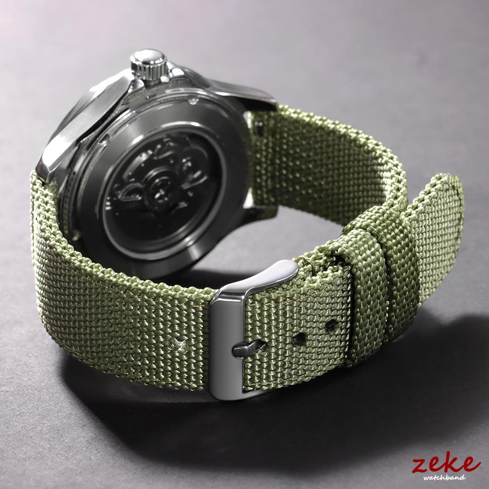 Vävt Nylonklockarmband Dubbelsidigt Nylon 18mm 19mm 20mm 22mm 24mm Klockarmband Snabbkoppling Sport Andningsbar Armbandsrem för Män