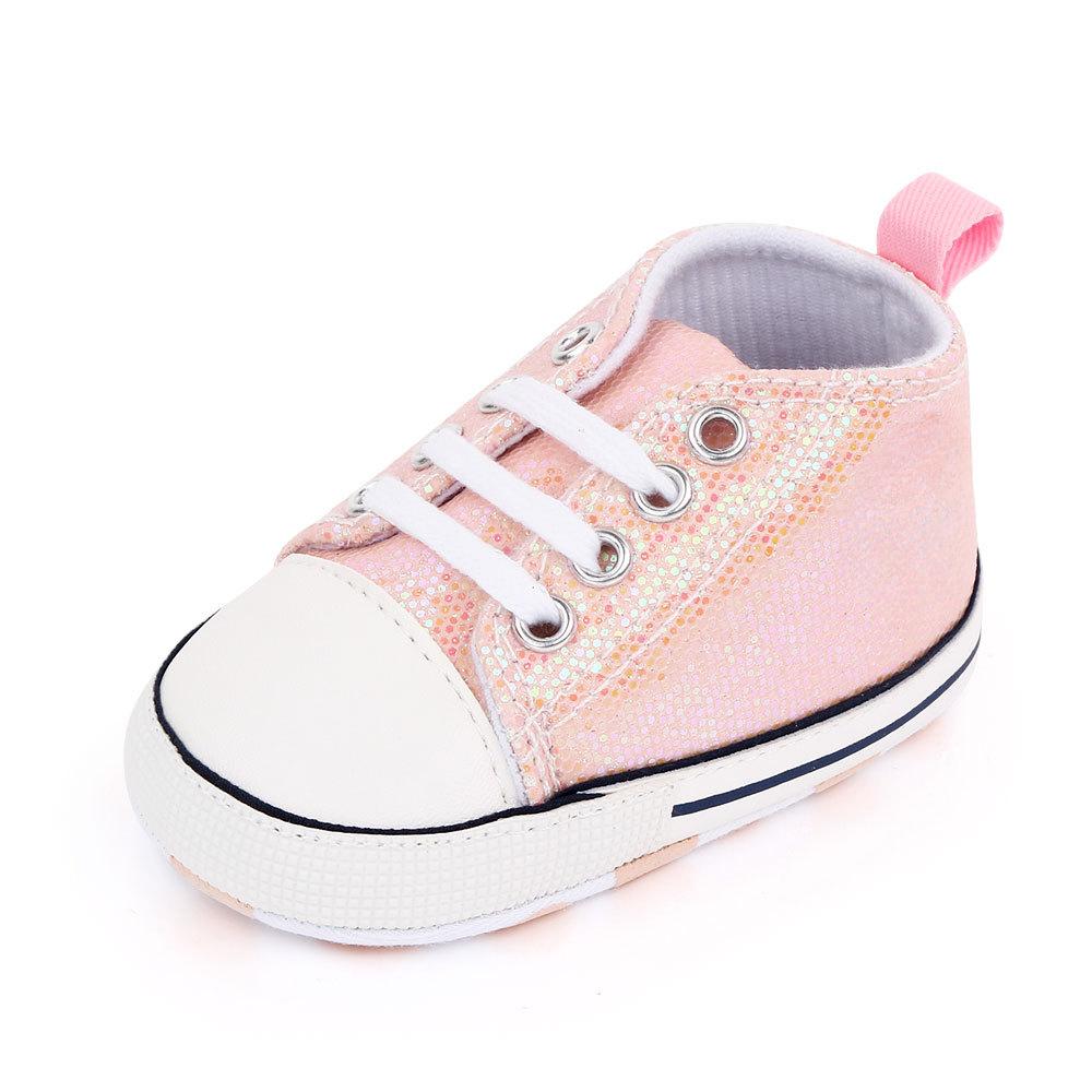 0-18M Fashion Newborn Baby Shoes Boy Girl Classical Sport Soft Sole First Walker Casual Sneakers White Baptism Shoes