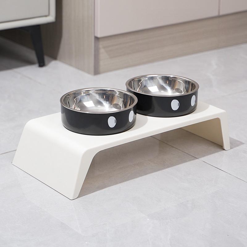 Elevated Pet Dog Feeder Bowls Raised Stand with Double Stainless Steel Food Water Bowls For Small Medium Large Dogs Cats