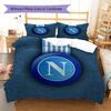 SSC Napoli Pattern Bedding,Quilt Set Quilt Cover Pillowcase Home Birthday Gift(1 * duvet cover + 2 * pillowcase, without core)