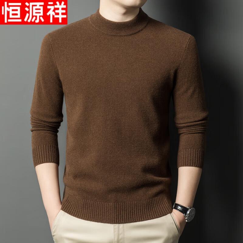 

Hengyuanxiang Men s 100% Wool Thick Round Neck Sweater 2XL