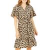 Mela London Womens/Ladies Leopard Print V Neck Skater Dress
