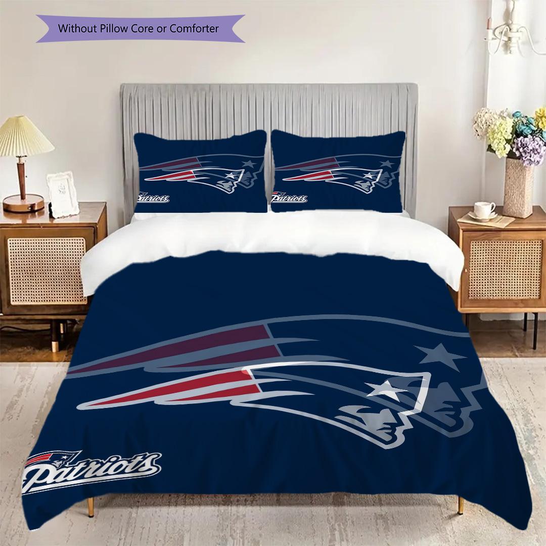 

New England Patriots Pattern Bedding Quilt Set Quilt Cover Pillowcase Home Decoration Birthday Gift (1 * duvet cover + 2 * pillowcase, without core) 135x200cm