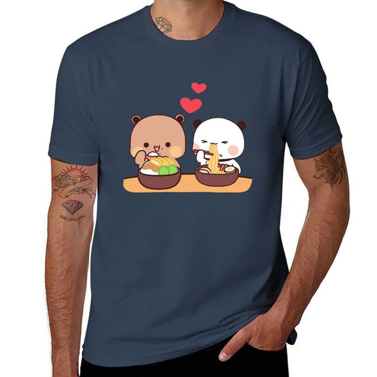 peach and goma mochi bear TShirt Tough Fabric Work Tee S