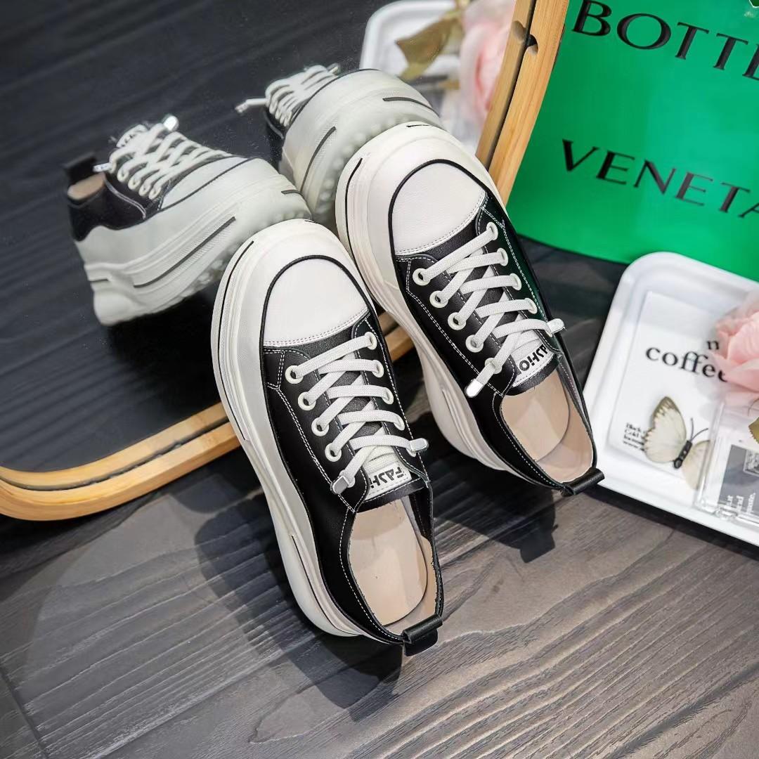 

New Lightweight and Sporty Single Shoes for Women, Versatile Thick-soled Casual Sneakers 40 чёрный