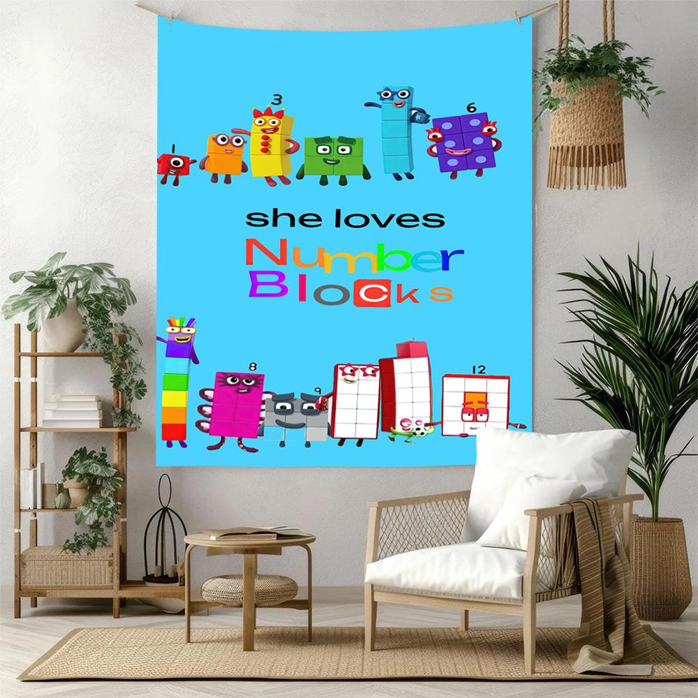 Numberblocks Wall Decor Tapestry Art For Pet Memorial Birthdaywedding Party Backdrop Family Gift