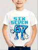 Boys  Girls 6  7 Number TShirt  Soft Breathable Tee with Neon GlowintheDark 6  7 Design Machine Washable Spring Summer