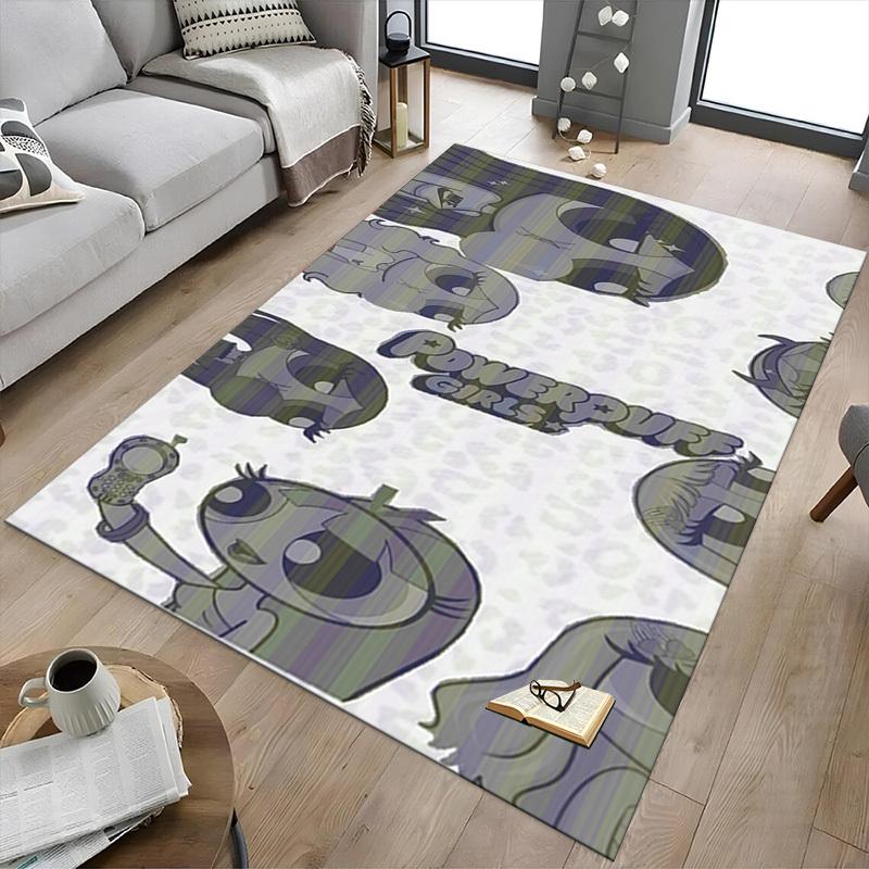 1 Stück Powerpuff Girls Teppich Anti-Rutsch Polyester Fußmatte für Büro.Schlafzimmer
