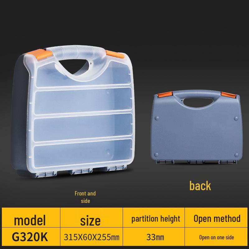 Plastic Grid Organizer Box with Removable Compartments for Small Parts and Accessories