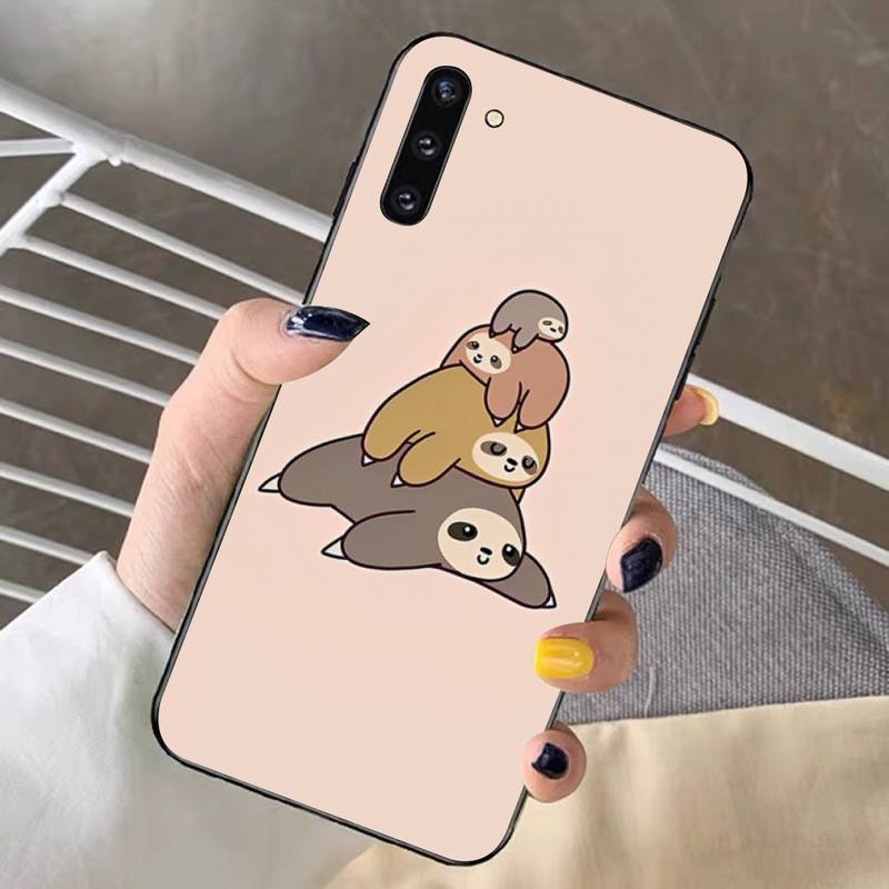 Roztomilý pouzdro na telefon s lenochody pro Samsung Note 5 7 8 9 10 20 pro plus lite ultra A21 12 72