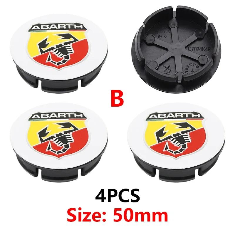 for Fiat 500 500X Marea Multipla Punto CBZR Scorpion Ducato Goods StylingCar 4pcs 50mm 60mm Wheel Center Hub Caps Fiat Emblem Badge