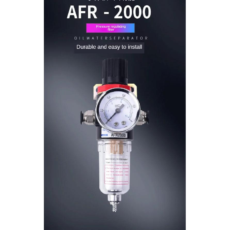 AFR-2000 Pneumatikfilter Luftaufbereitungseinheit Druckregler Kompressor Reduzierventil Öl AFR2000 Manometer Wasserabscheider