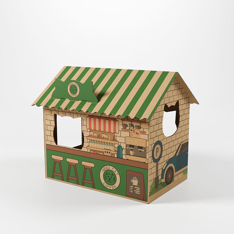 Large Cat Villa: Durable Cardboard Scratch House & Claw Sharpening Toy