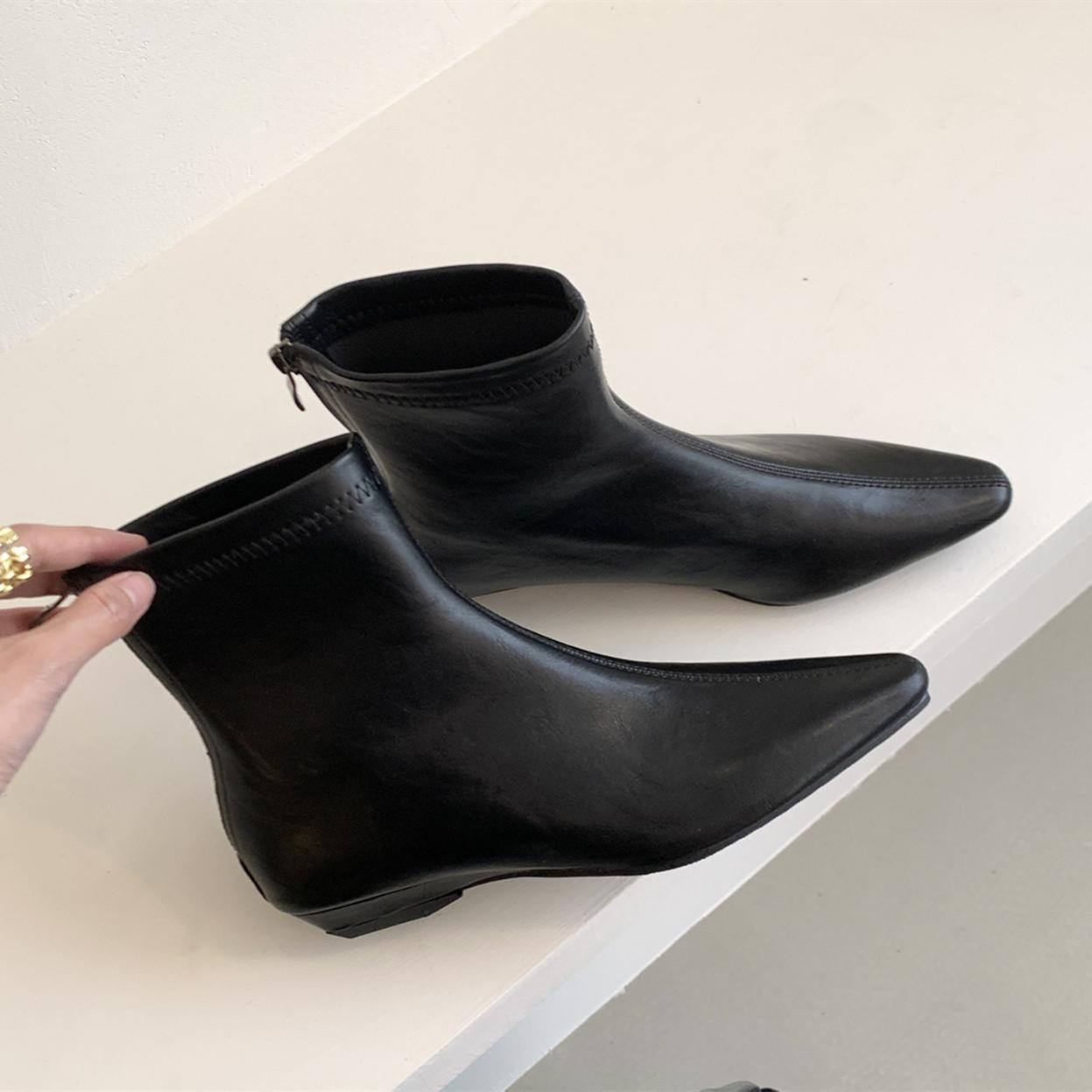 

Fashion Bailamos 2025 Winter Brand Women Ankle Boots Fashion Round Toe Ladies Elegant Short Boots Thin Low Heel Dress Pumps 39 чёрный