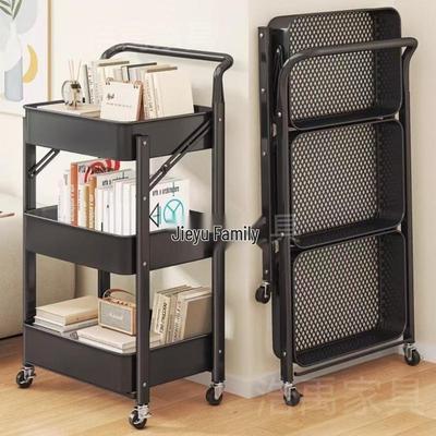 Compact Folding Storage Rack for Kitchen, Bathroom & Baby Supplies - Movable, No Installation Needed