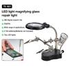 LED Light Helping Hands Soldering Magnifier Station Professional 3.5X 12X Magnifying Glass Stand with Alligator Clips for Solder