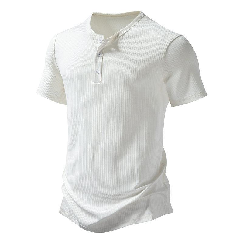 

Мужские летние повседневные облегающие рубашки в рубчик на пуговицах, дышащие спортивные футболки для тренировок, базовые топы на пуговицах для мужчин, легкие футболки с короткими рукавами L белый