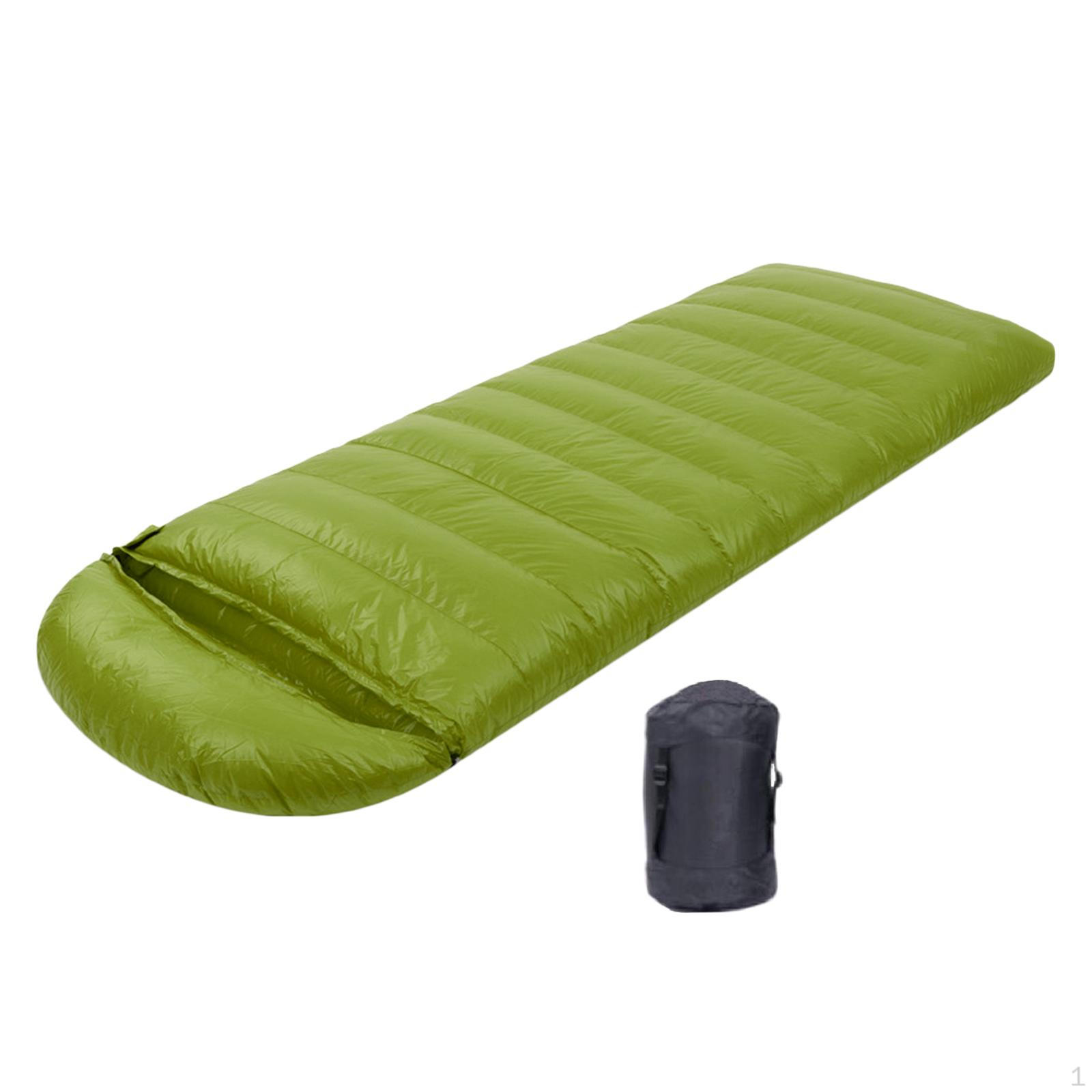 

Дорослий спальний мішок-конверт для кемпінгу, пух із футляром для транспортування зелений