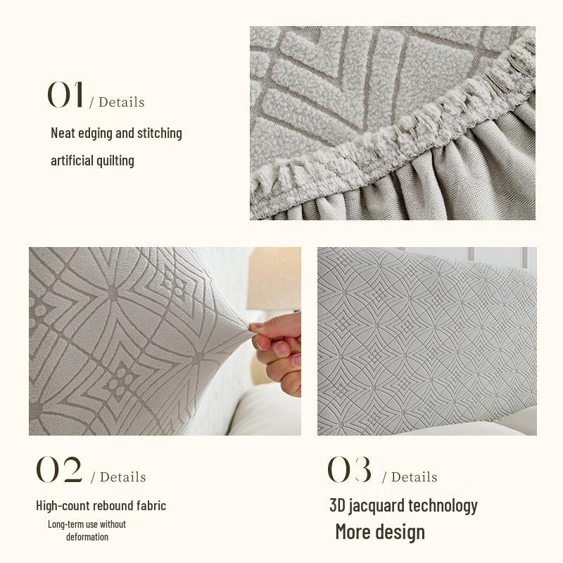 Jacquard Headboard Cover: Thickened, Dustproof, Non-slip, Wear-resistant, Elastic Slipcover & Backrest Protector