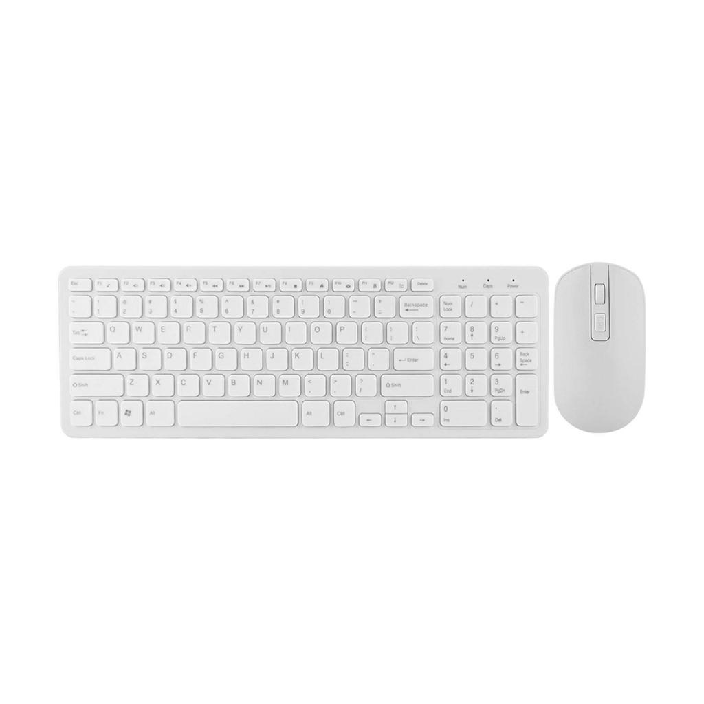108 Keys MultiFunctional 2.4G Wireless Keyboard Mouse Combo High Sensitivity No delay(White)