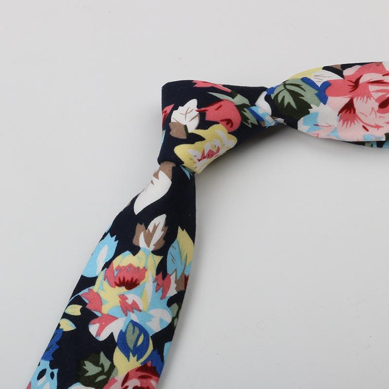 Floral Tie Men'S Patterned Cotton Shirt Macaron Printed Narrow Edition 6Cm Hand Tie Korean Casual Women'S Tie