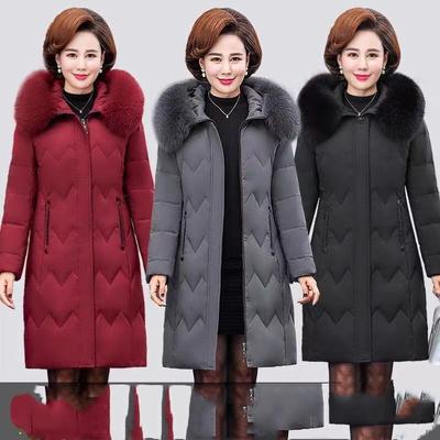 Women's Down Jacket, Women's Slim Mother's Wear, Mid-length Women's White Duck Down Jacket