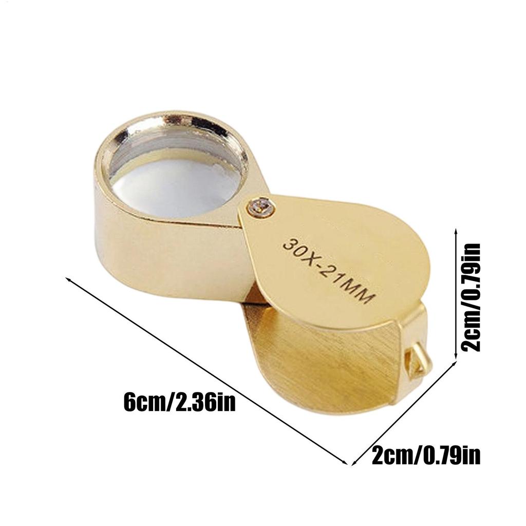 30x Portable Waterproof Seniors Reading Magnifying Glass Foldable Magnifying Glass For Jewelers Collector Appraiser Philatelist