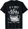 Funny Science Coffee Energy Milk Coffee Tshirt Y2k Top Emc2 Funny Printed Graphic T Shirts Casual Loose Streetwear Unisex