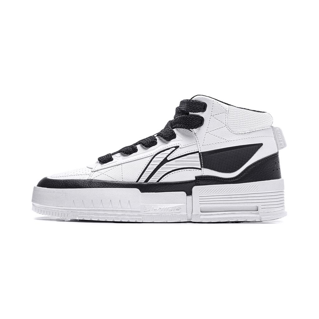 New LiNing Mileage Anti Slip Wear Resistant Mid Top Skateboard Shoes Women's White Black AGCT284-1