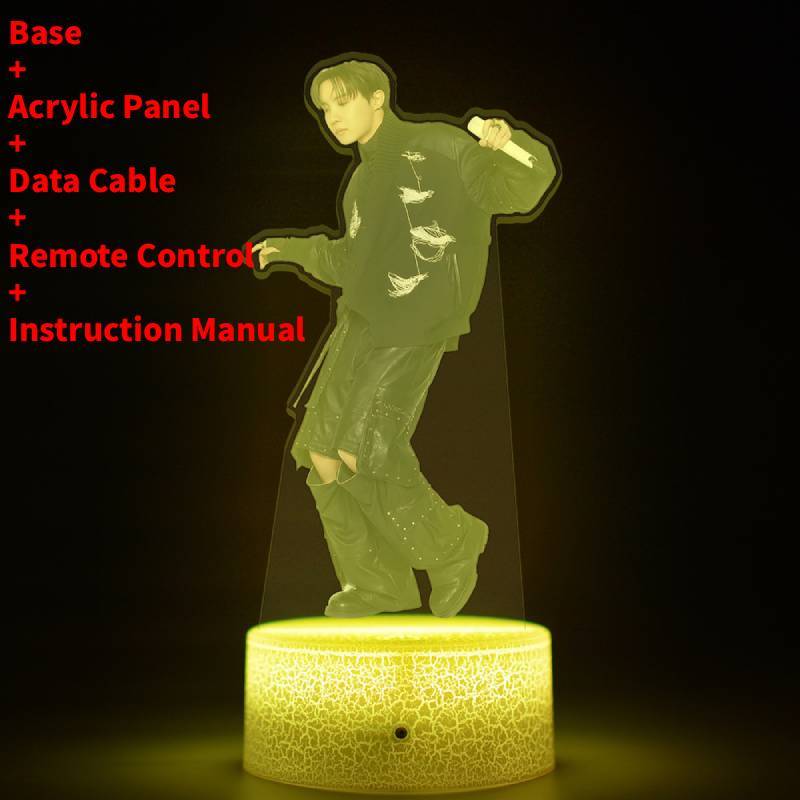 Lumină de noapte LED pentru concertul de revenire al turneului mondial BTS cu telecomandă pentru decorarea camerei și cadou de colecție