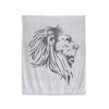 Plaid - Extra Soft Plaid - 130 X 150 Cm - Lion Print - Grey - 100% Polyester