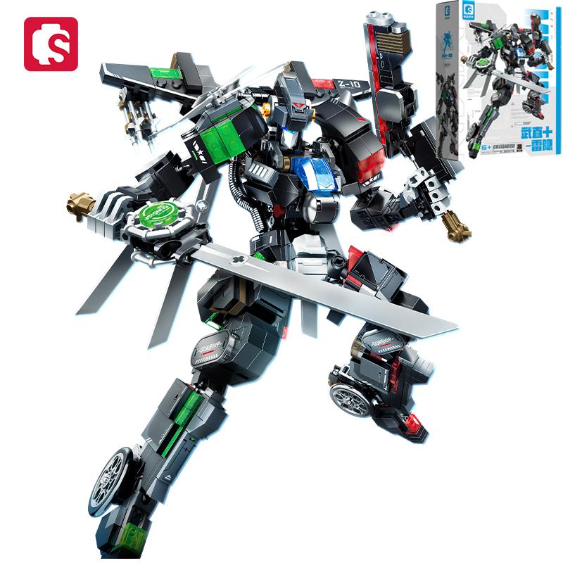 SEMBO BLOCK Combined Transforming Mecha Robot Building Blocks Kits MOC  Build with Versatile Weapons Bricks Toys Boys  Birthdays