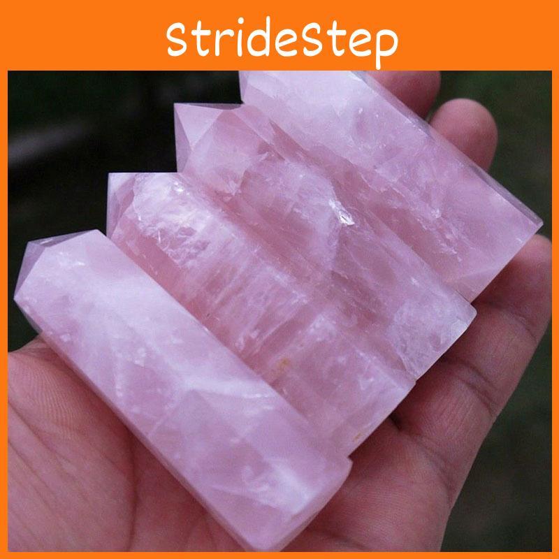 Elegant Pink Natural Rock Rose Quartz Crystal Point Healing Stone Obelisk Wand For Natural Health