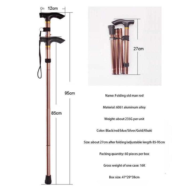 Regulowana Laska 2-sekcyjna Stabilna Antypoślizgowa Kula dla Starszych Wspinaczka Górska Laska Turystyczna