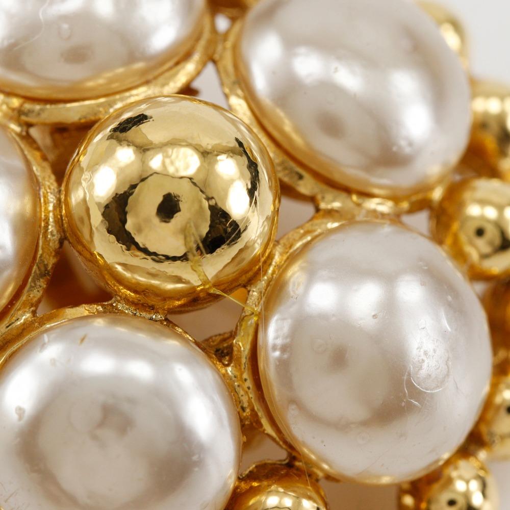 Chanel Earring Vintage Plated Gold/Fake Pearl 54.3g Women Used