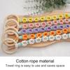 1Pc Woven Beautiful Storage Accessories Nordic Wind Storage Ring Hand Knitting Wall Hangings Cotton Rope Flower Decoration