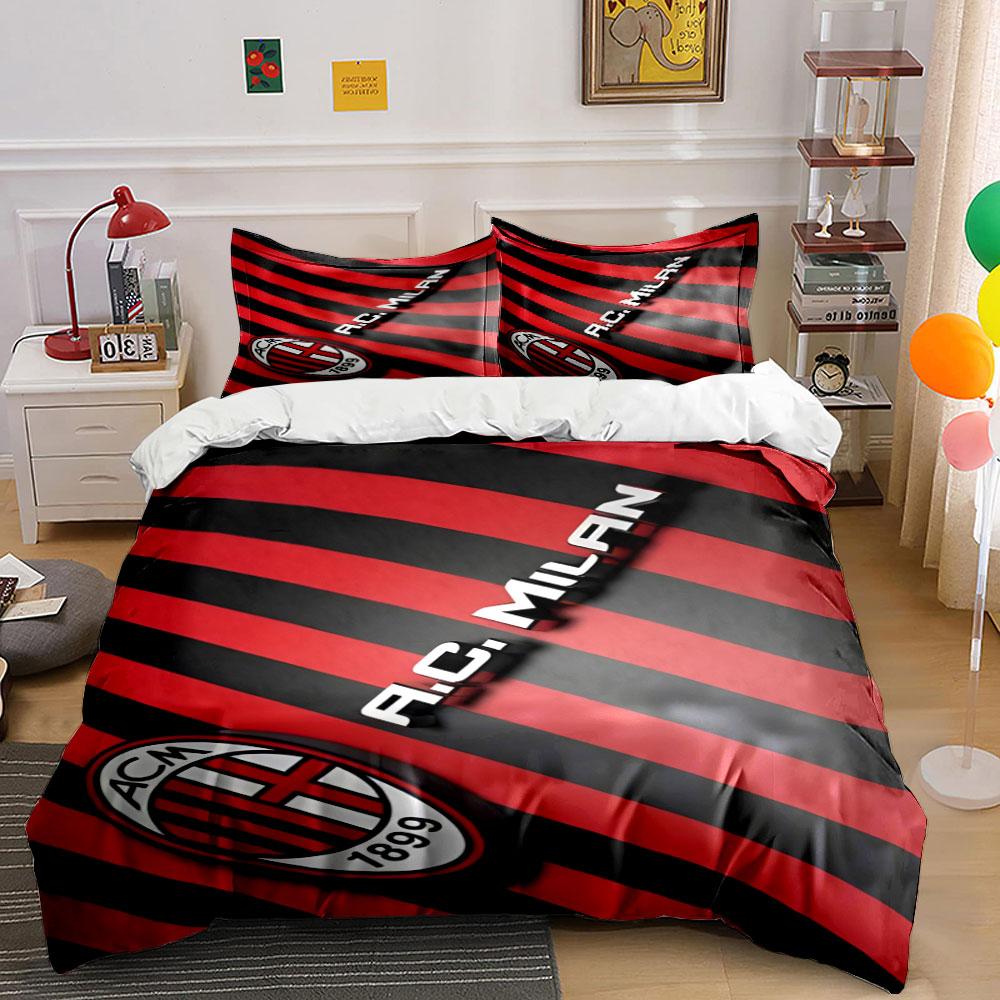 

Red-black stripes, AC Milan. Bedding sets Duvet cover sets Duvet covers Pillowcases(1 * Duvet Cover 2 * Pillowcases without duvet insert) 135x200cm