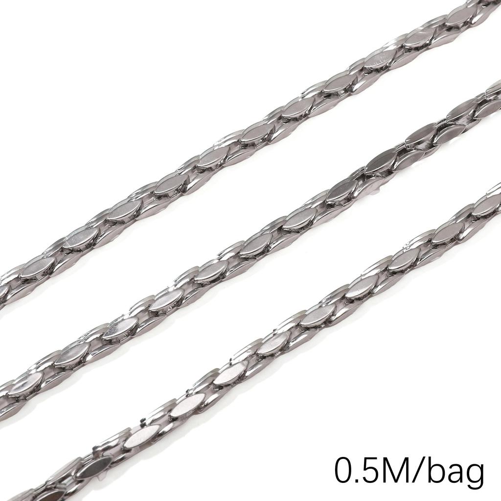 Chaîne Cœur en Acier Inoxydable de 0,5/1 Mètre Chaîne Cubaine Chaîne Punk de Base pour la Fabrication de Colliers Bracelets Bijoux Accessoires