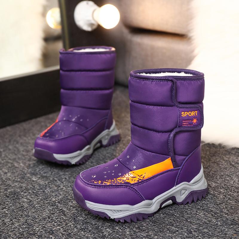 Neue Winter Outdoor Kinder Schneestiefel Prinzessin Elegante Mädchenschuhe Wasserdicht Mädchen Jungen Schneestiefel Kinder Warm Plüsch Knöchelhohe Stiefel