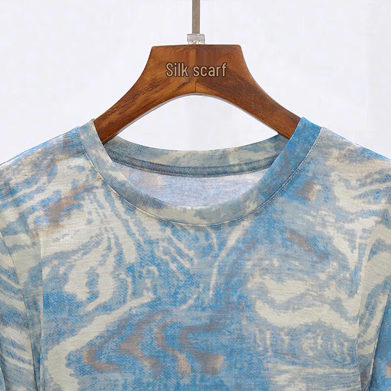 Damen Farbblock Rundhals Kurzarm T-Shirt