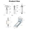 Door Hardware Repair Kit Bi-Fold Door Hinges Stainless Steel Top Pivots Bi-Fold Door Hardware Repair Replacement Kit