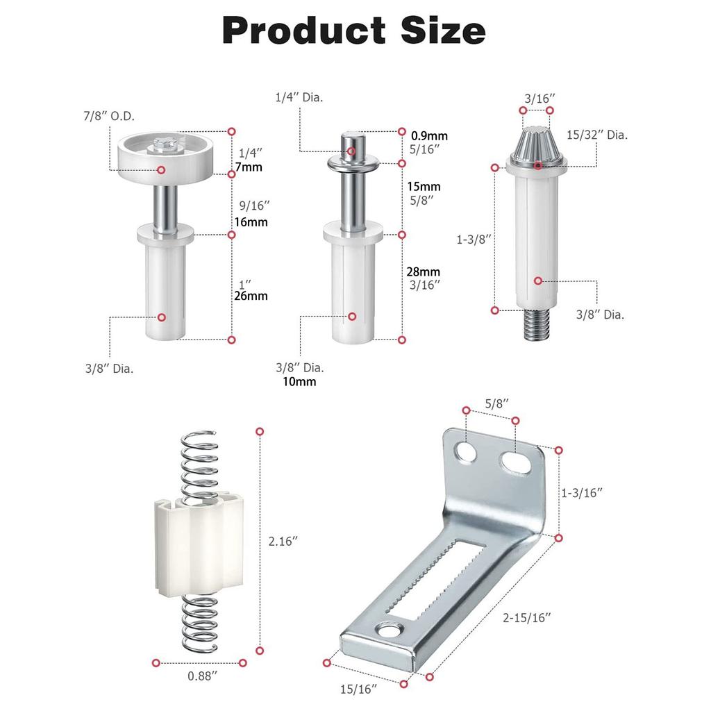 Door Hardware Repair Kit Bi-Fold Door Hinges Stainless Steel Top Pivots Bi-Fold Door Hardware Repair Replacement Kit