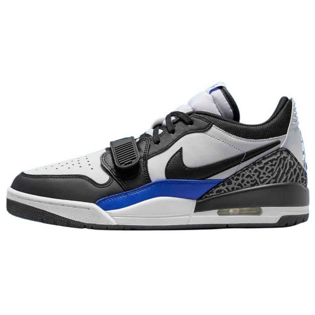 Jordan Legacy 312 Slip Resistant Abrasion Resistant Low top Vintage Basketball Shoes Men's Black White Blue CD7069-114(TeamTen-)