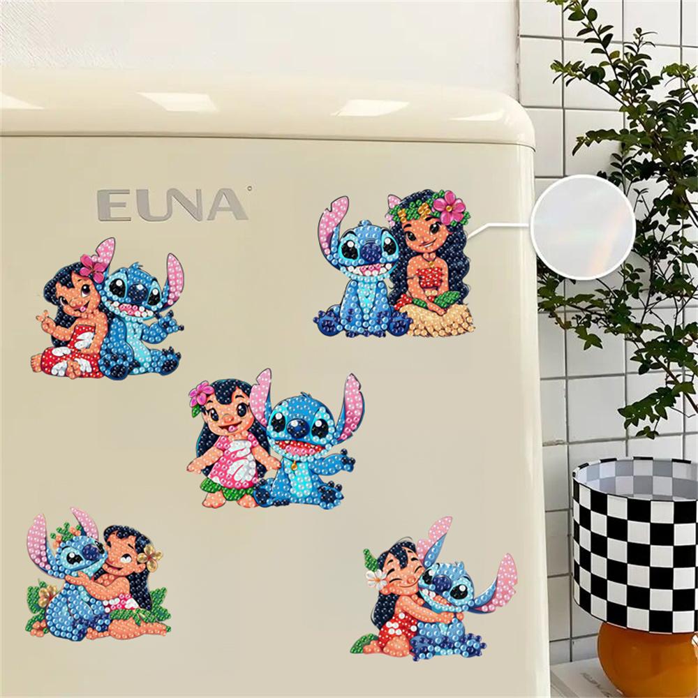6Pcs Family Series Diamond Art Fridge Magnet Diamond Painting Refrigerator Magnet DIY Fridge Stickers for Fridge Whiteboards